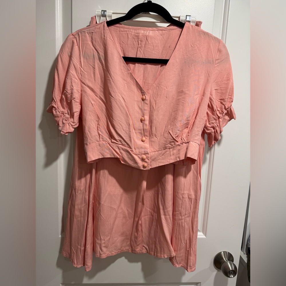 NWOT vintage style button up top and skirt set